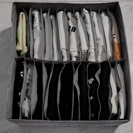 Double-row pants storage box, home clothes organizing box, wardrobe compartments for clothes storage, drawer layering magic tool pic 3
