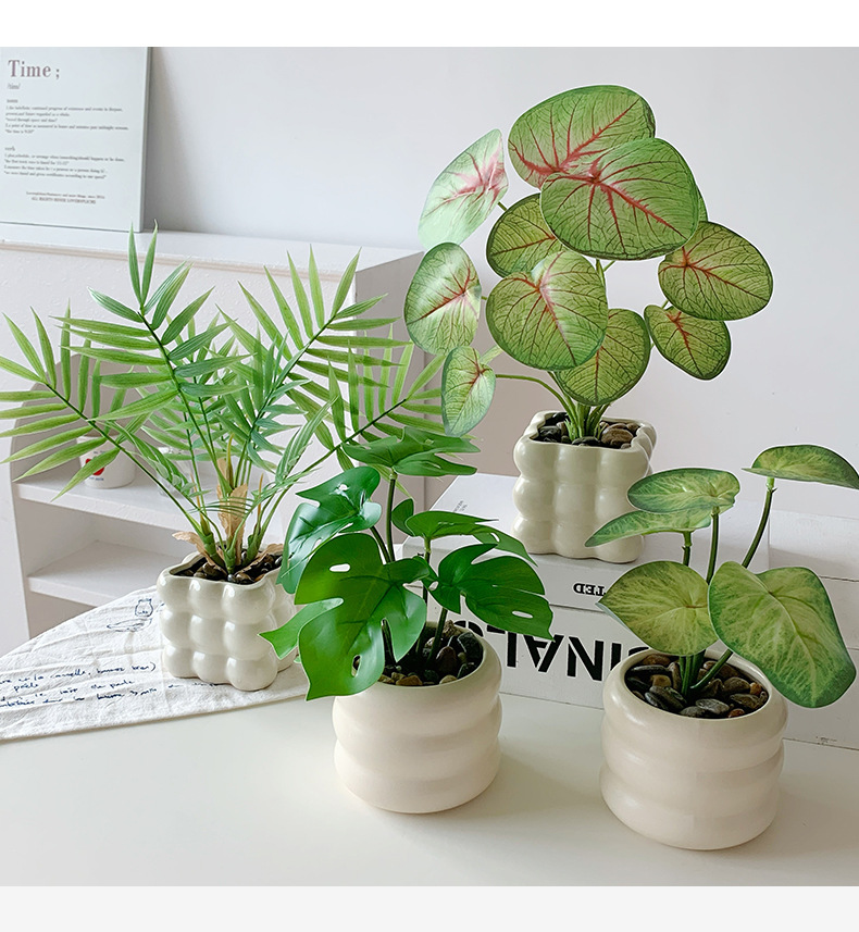 仿真绿植假花摆件龟背叶小盆栽办公桌面室客厅茶几植物摆设装饰品详情16