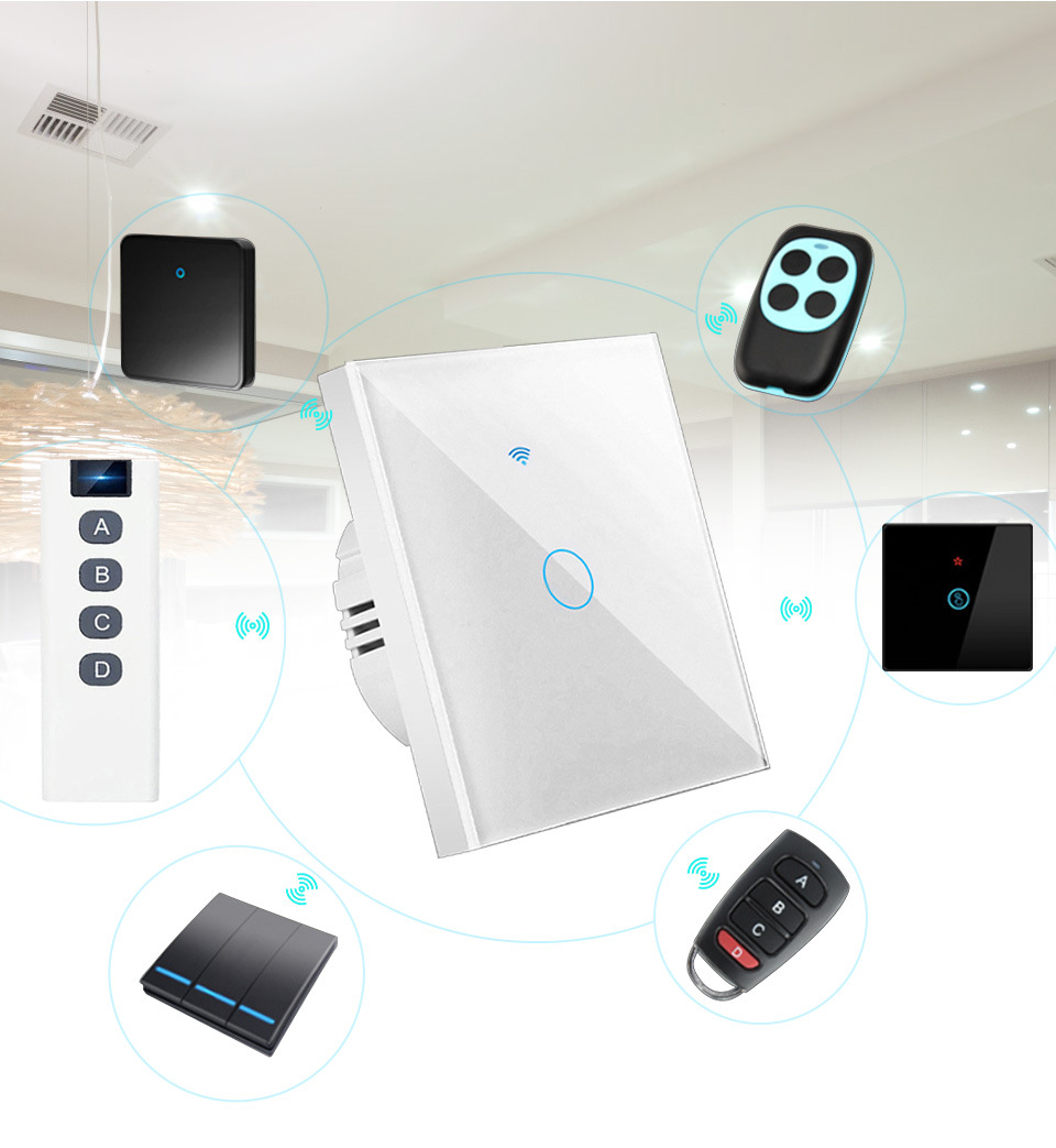 Tuya WiFi+ Bluetooth +RF smart touch switch, single-fire and zero-fire universal European and British standard switch pic 5