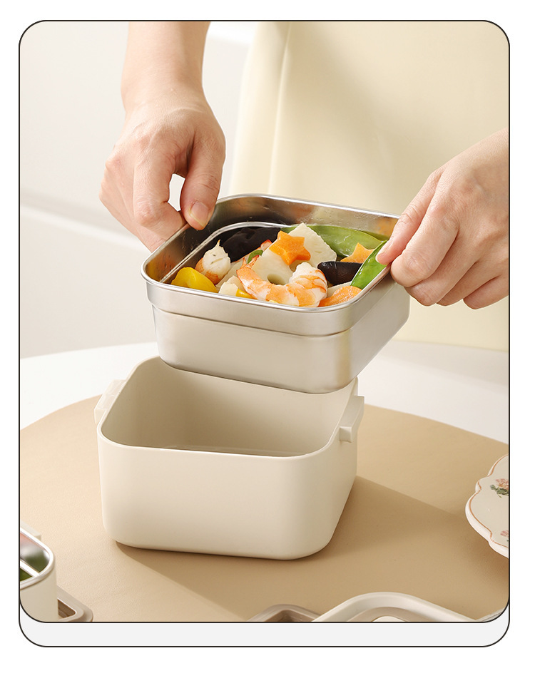 Factory direct sales of stainless steel lunch boxes, microwave ovens, multi-layered lunch boxes for office workers with meals, cross-border wholesale and consignment pic 12