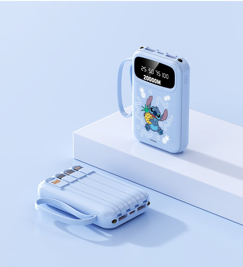 Disney-authorized power bank with a capacity of 10,000 mah, featuring four-wire fast charging and digital display, is a compact and portable power bank with 3C certification. Wholesale price from the original factory pic 23