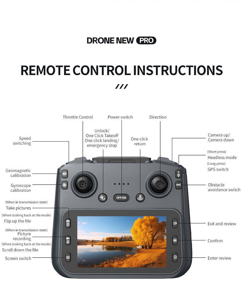 Cross-border best-selling remote-controlled drone with screen, professional aerial photography, GPS positioning, dual-camera, long-range aircraft pic 11