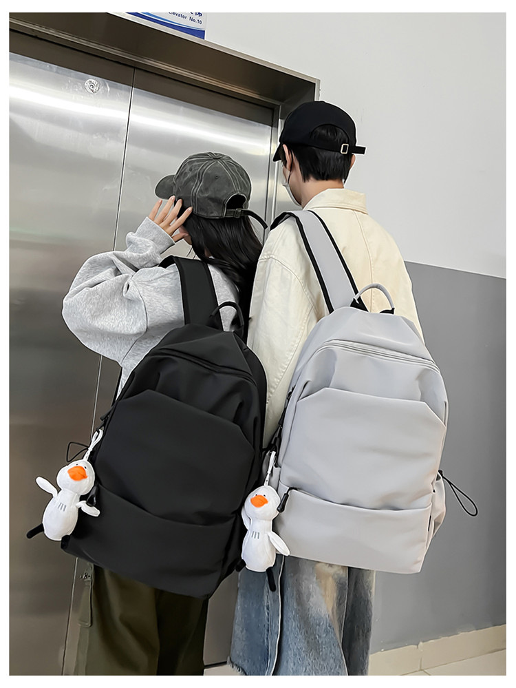 中大学生书包女潮流褶皱双肩包男批发 学院风情侣休闲耐用双肩包详情37