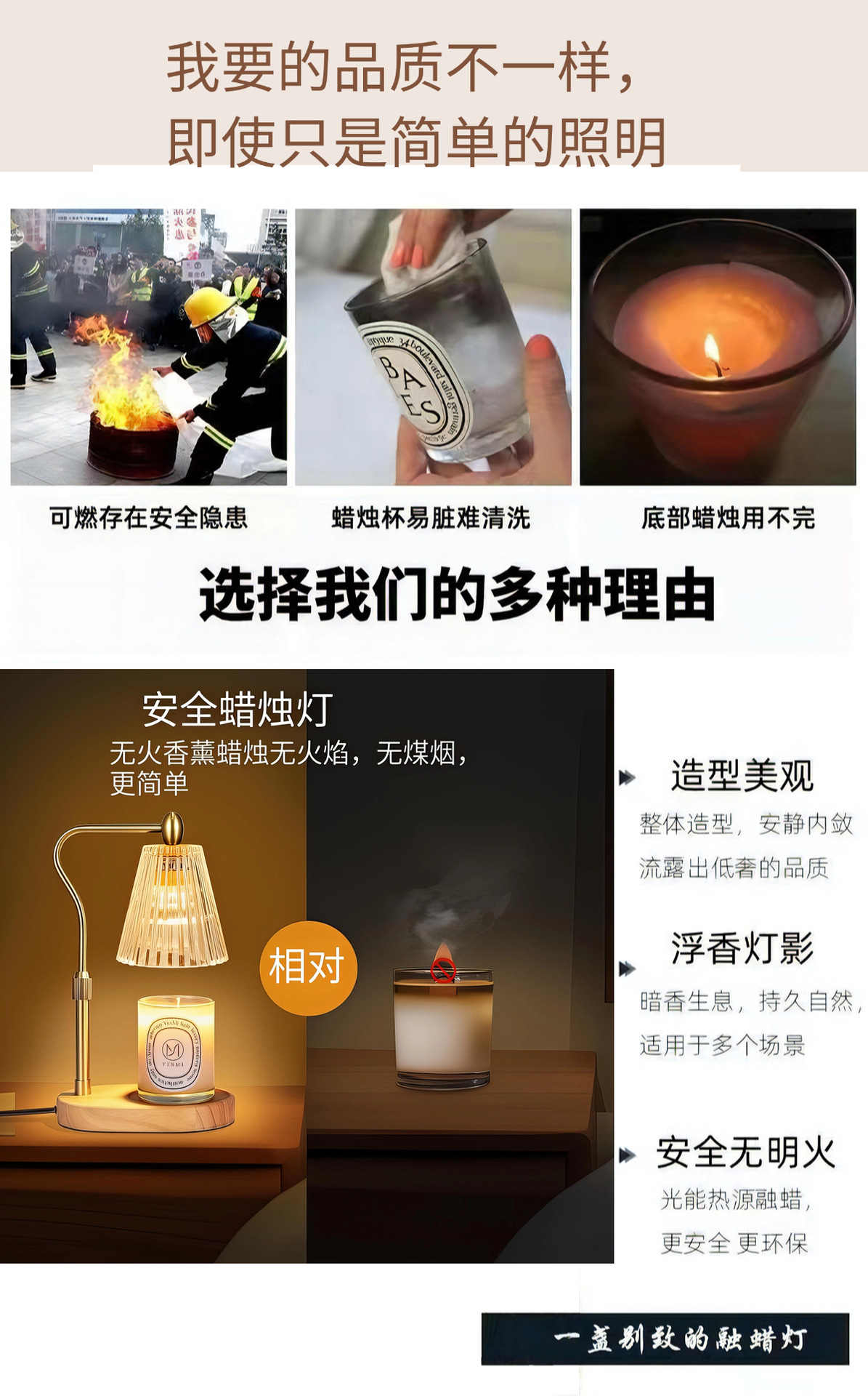 玻璃融蜡灯金属简约可调节香薰灯日韩欧美热销实用礼品厂家货源详情10