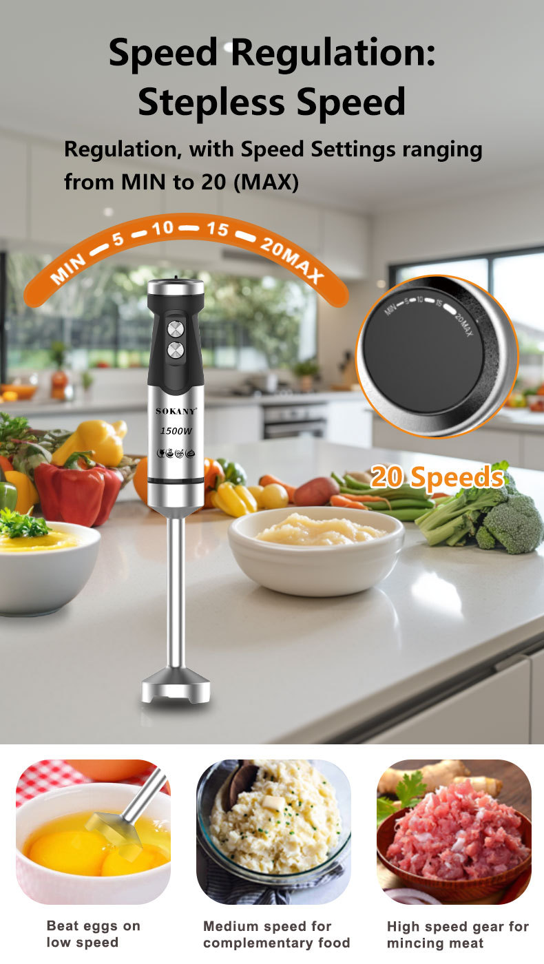 Foreign trade SOKANY02020 BLENDER Bar, Multi-functional Food processor, Juicer, Shredding Bar, HAND BLENDER pic 6