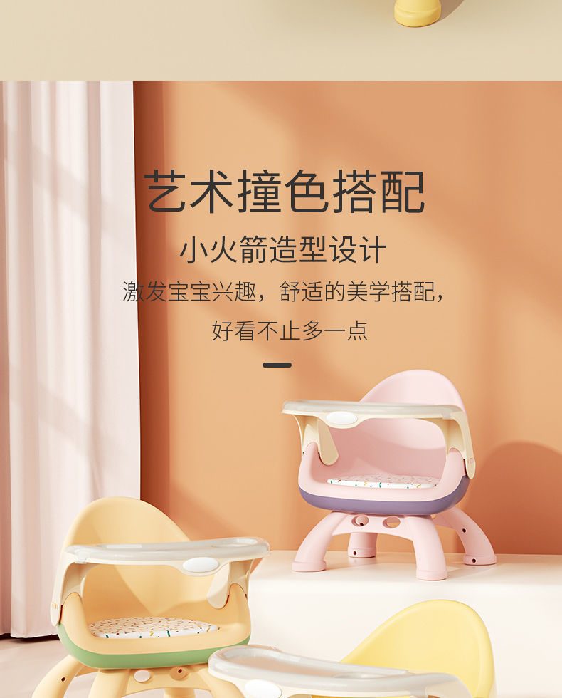宝宝吃饭桌餐椅多功能凳子婴儿童椅子家用塑料靠背座椅叫叫小板凳详情16