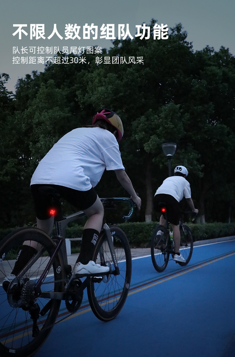 自行车尾灯夜骑灯公路山地车后尾灯表情警示灯单车刹车骑行灯配件详情5