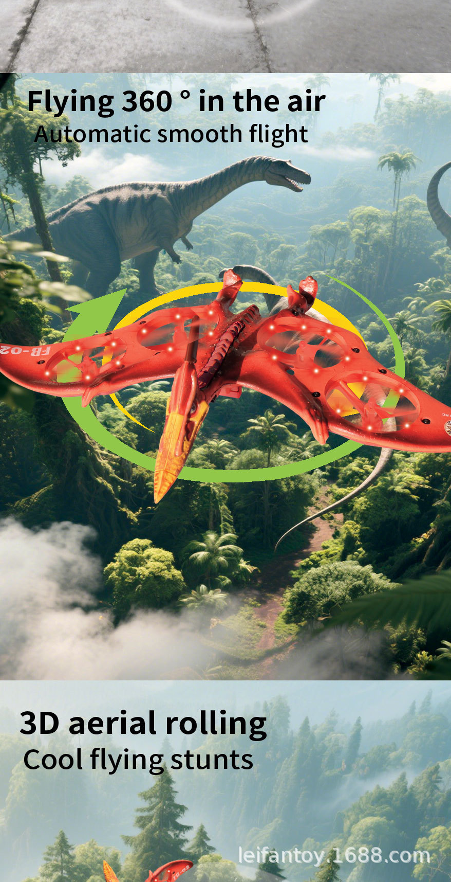 Cross-border foreign trade remote control aircraft, wing Loong fighter jet, dinosaur simulation, cool lights, quadcopter toy pic 11
