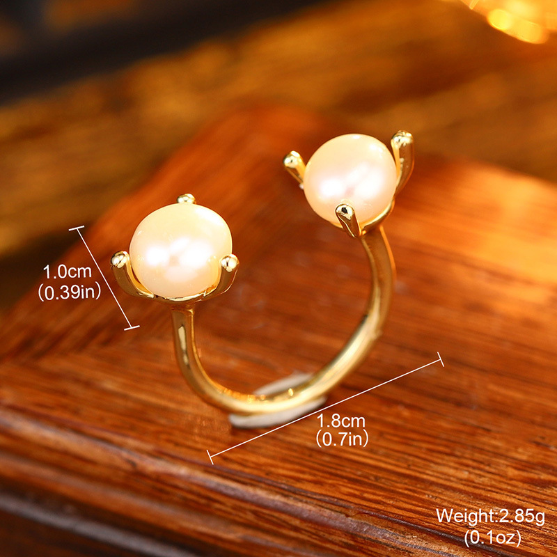 Wholesale of summer new butterfly natural pearl rings with a niche and high-end design, the same style as those on Xiaohongshu pic 26