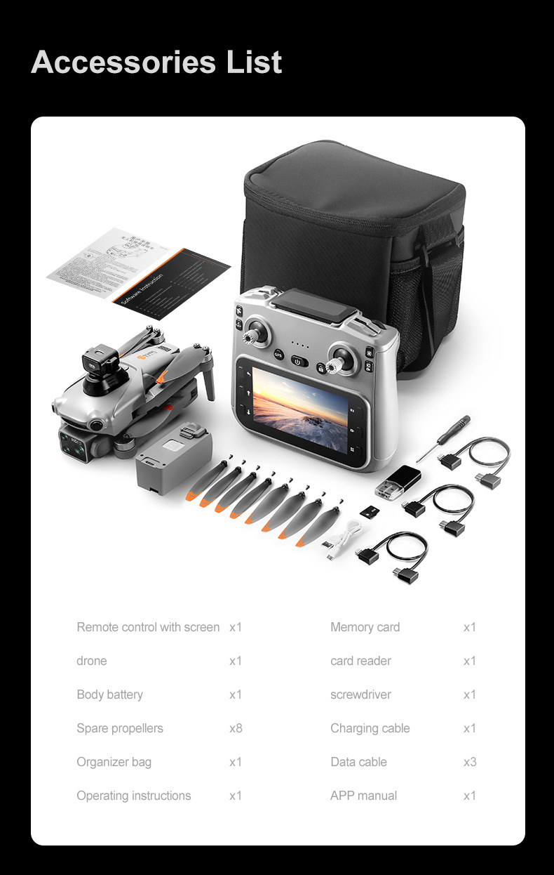 The new cross-border S119 drone features GPS positioning for return with a screen and is a high-end aerial photography quadcopter with an 8k long battery life pic 48