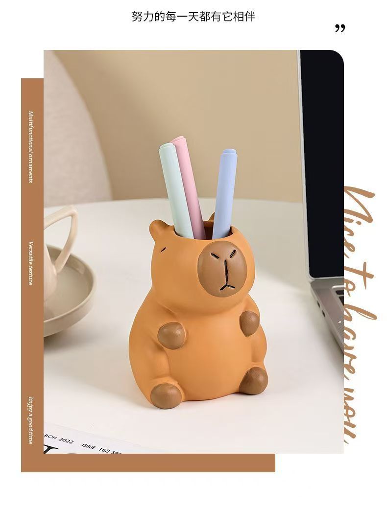 Kapipala pen holder, a cute cartoon office desktop decoration, is a personalized, creative and fun cosmetic pen storage box pic 9