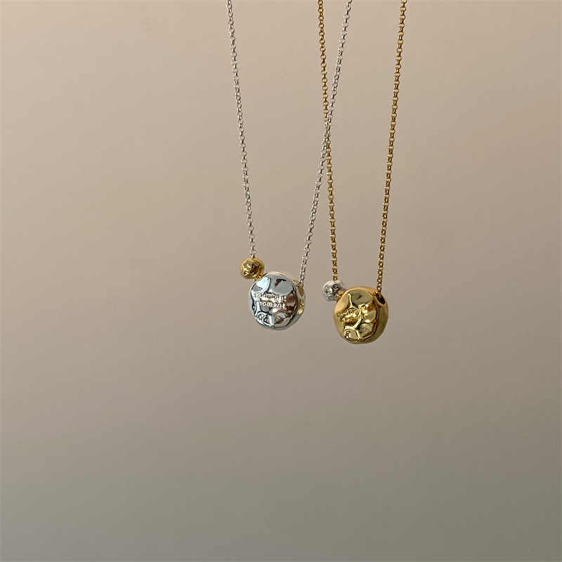 ins小众设计金银撞色小珠子项链女铜镀18k金冷淡风简约休闲毛衣链详情9