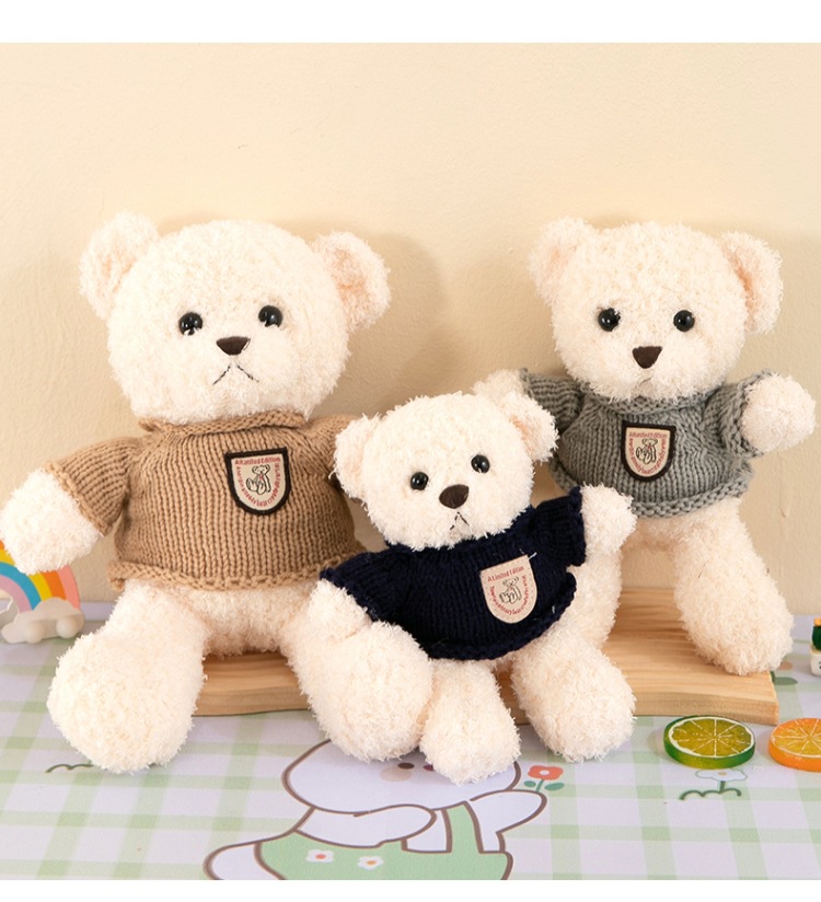 可爱小熊玩偶蜜桃绒毛衣泰迪熊毛绒玩具泰迪公仔抱枕批发毛绒娃娃伴侣礼品详情17