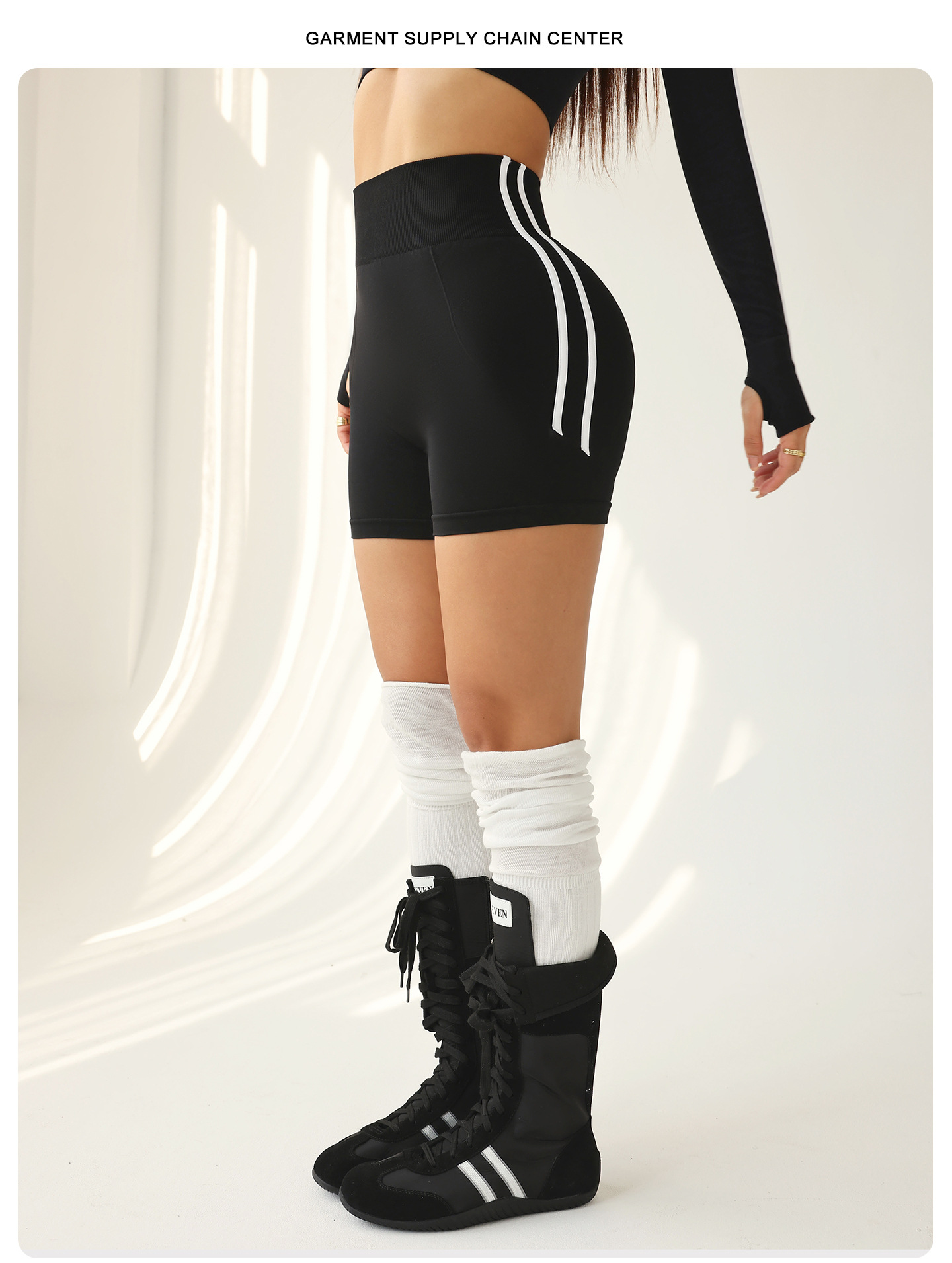 跨境爆款高弹健身训练瑜伽裤骑行速干运动瑜伽高腰短裤详情1