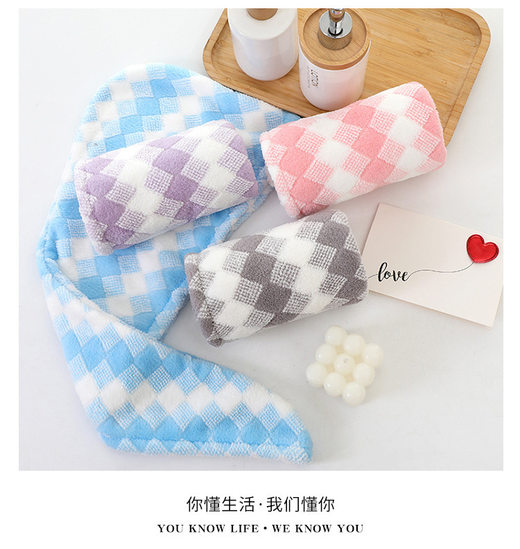 【 Chi Jia 】 Coral Fleece dry hair cap, Absorbent shampoo towel, Hair drying headscarf, cute shower cap, dry hair towel pic 17