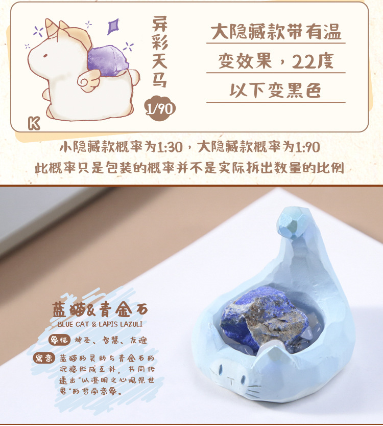 热销爆款动物PAI水晶石盲盒2.0系列带扩香石好寓意潮流桌面小摆件详情6