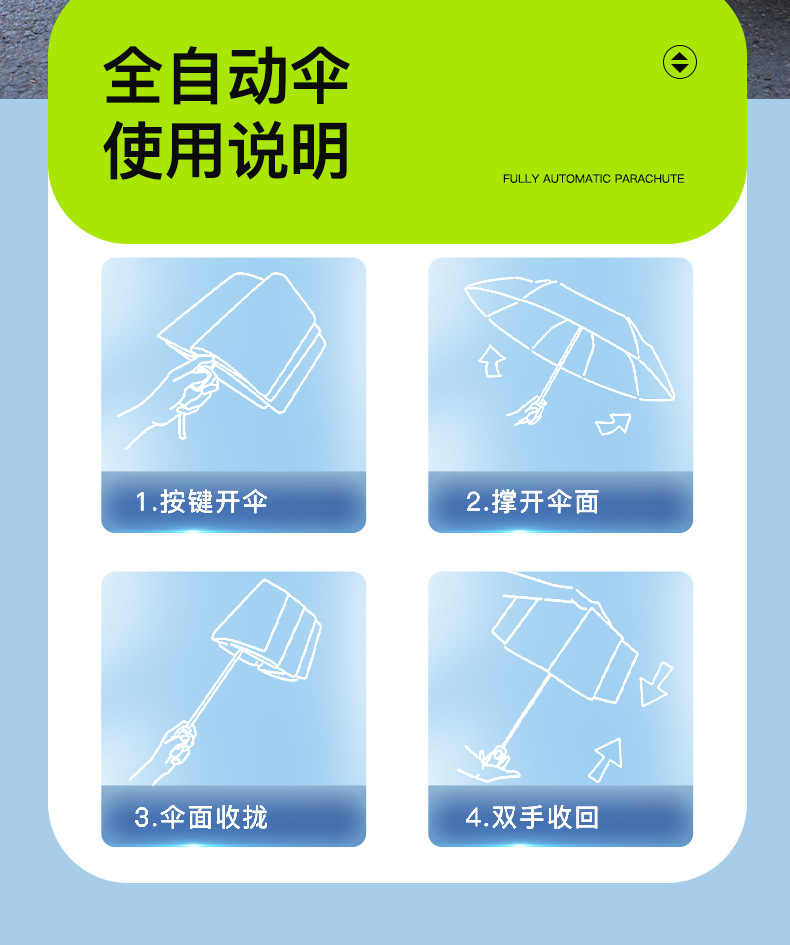 包邮雨伞自动全24骨晴雨两用折叠伞加大加厚加固晴雨伞批发定制详情15