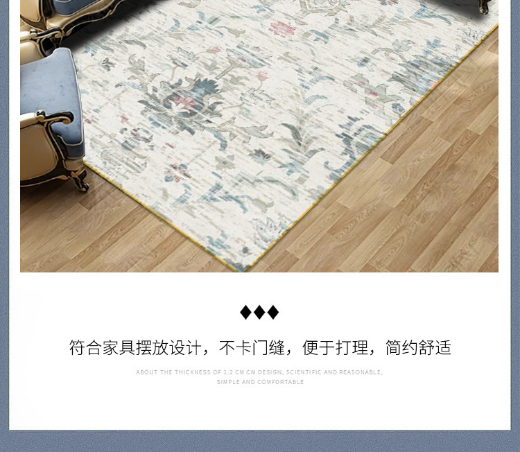 The living room, bedroom and bed are covered with large areas of Bohemian retro ethnic style carpets. The coffee table, sofa and floor MATS are all covered with carpets pic 21