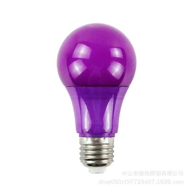 彩色LED灯泡厂家批发E27螺口 七彩球泡灯节日装饰氛围灯节能Led灯详情10