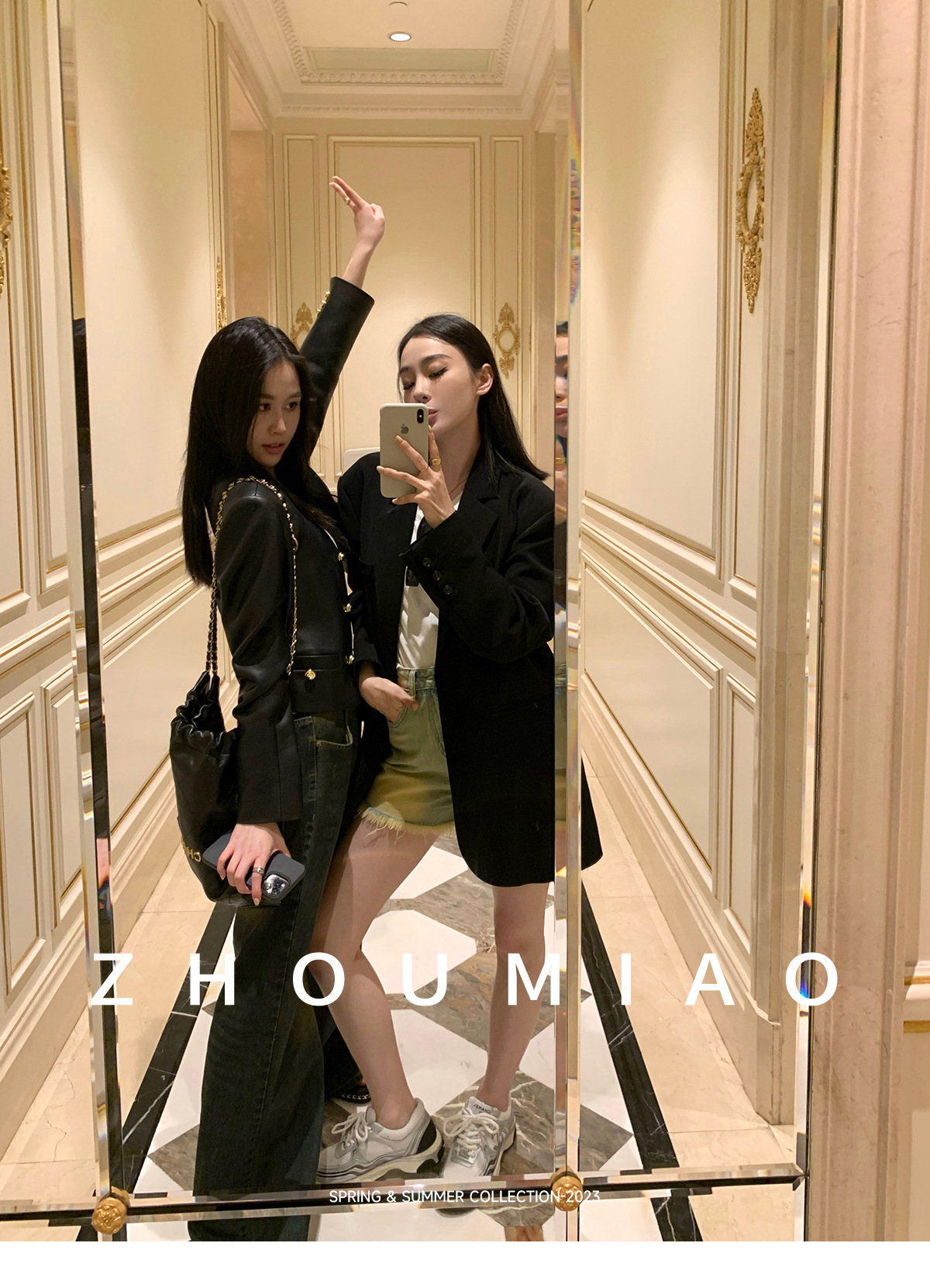 周淼ZHOUMIAO 2024春秋新款高级设计感女士黑色休闲小西装外套女详情9