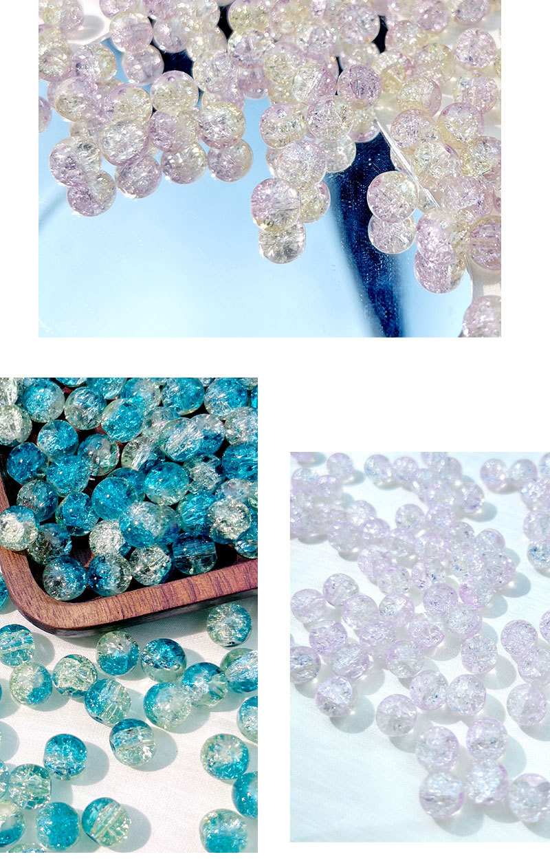 10mm flower-patterned glass bead bracelet, diy accessories, string-beads, loose beads, bracelet, necklace material beads, 2025 new pic 5