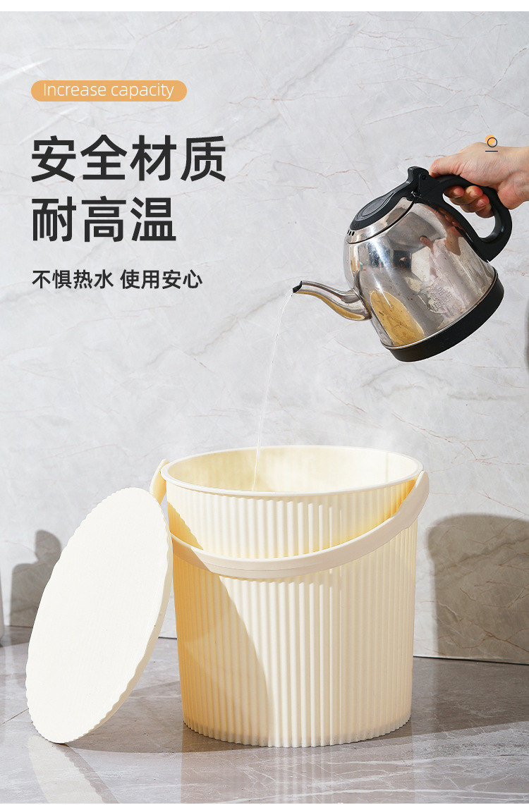 家用手提水桶带盖学生宿舍洗澡桶加厚耐用手提塑料储水圆桶钓鱼桶详情7