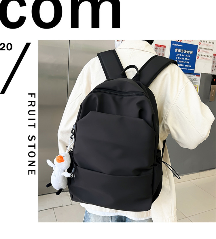 中大学生书包女潮流褶皱双肩包男批发 学院风情侣休闲耐用双肩包详情40