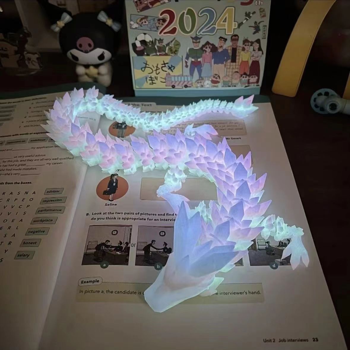 3D打印夜光龙玩具彩虹渐变水晶立体龙可活动关节模型创意摆件礼物详情6
