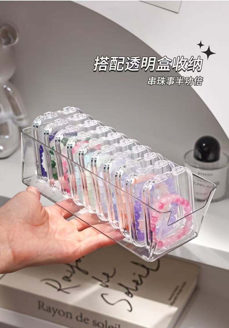 防氧化水晶琉璃手串收纳盒透明手链手镯美甲展示盒桌面饰品储存盒详情5