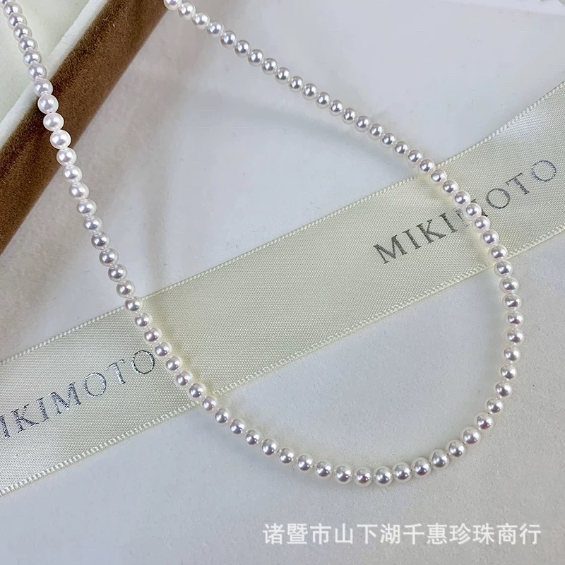 诸暨天然淡水珍珠3-4mm项链S925银极强光小米链baby链半成品可diy详情10
