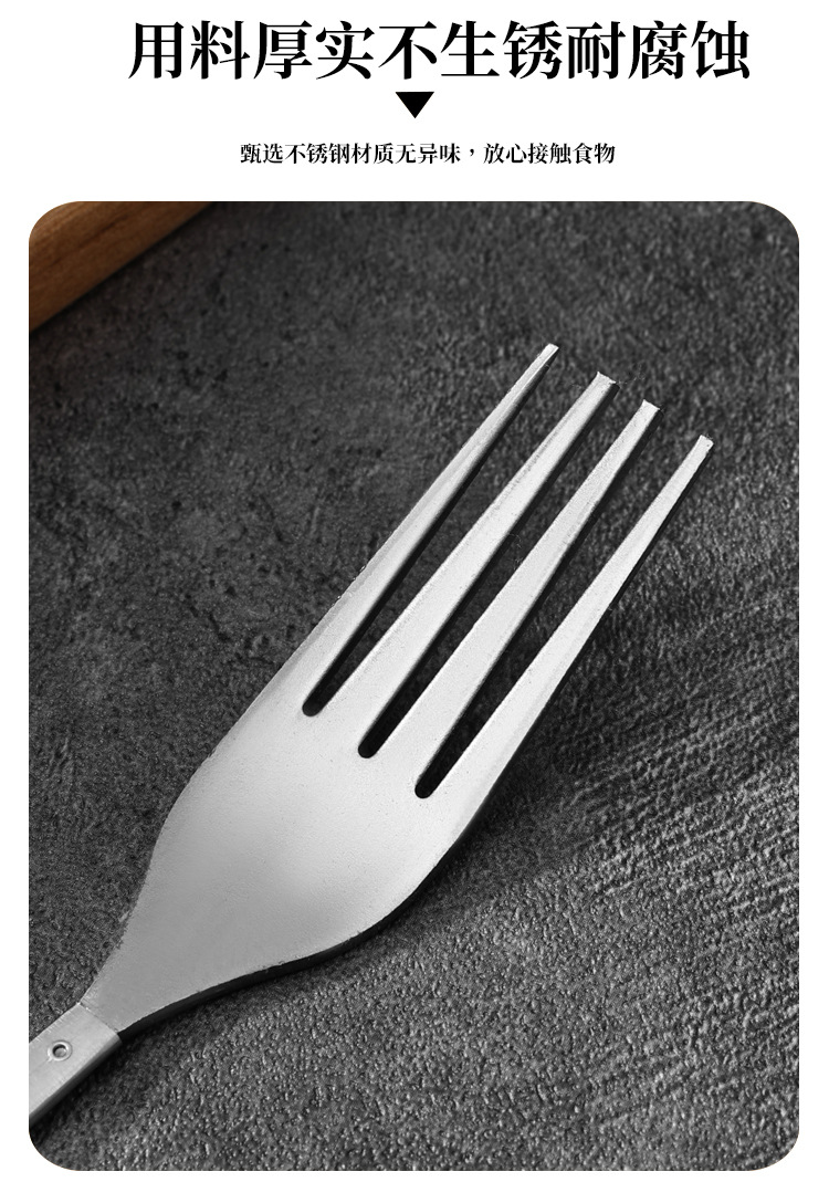 工厂现货不锈钢伸缩西餐叉勺便携餐具餐桌户外露营叉勺超长餐叉详情7