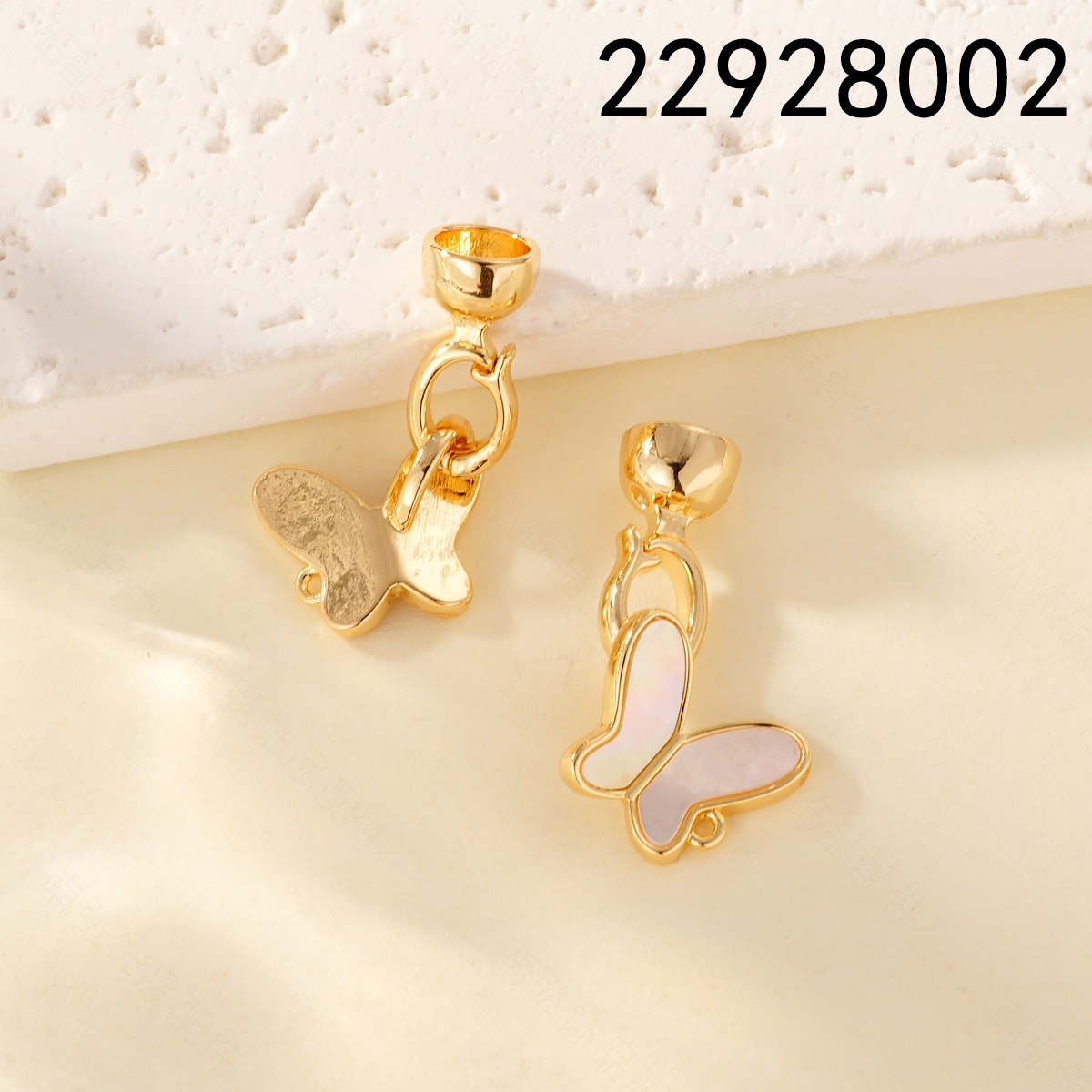 White shell butterfly necklace clasp, copper-plated with real gold, high color retention and high-end feel, DIY jewelry necklace clasp pic 7