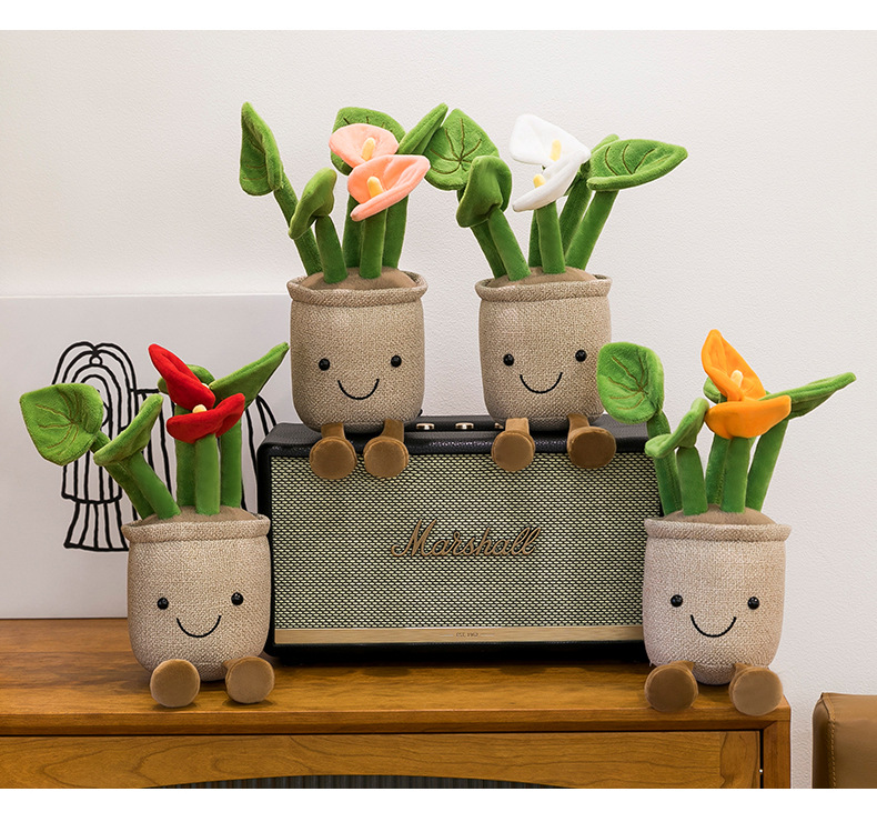 仿真花朵盆栽多肉植物毛绒玩具仿真太阳花家居装饰品玩小摆件批发详情4