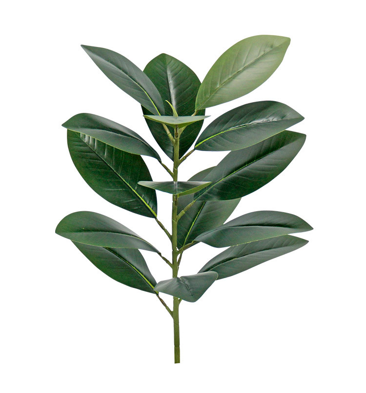 Simulated green plants, magnolia branches, black diamond rubber trees, Ficus lyrata, green decoration, garden landscaping, living room table ornaments pic 10