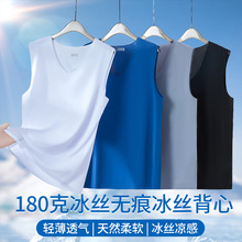 3件装男士纯棉背心1比1细螺纹弹力白打底40支工字男背心一件代发详情12