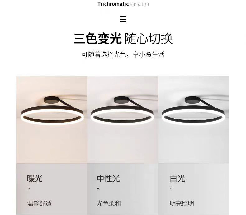 Ceiling light, circular bedroom light, minimalist ins cross-border study, modern and simple LED, master bedroom, dining room, balcony ceiling light pic 3