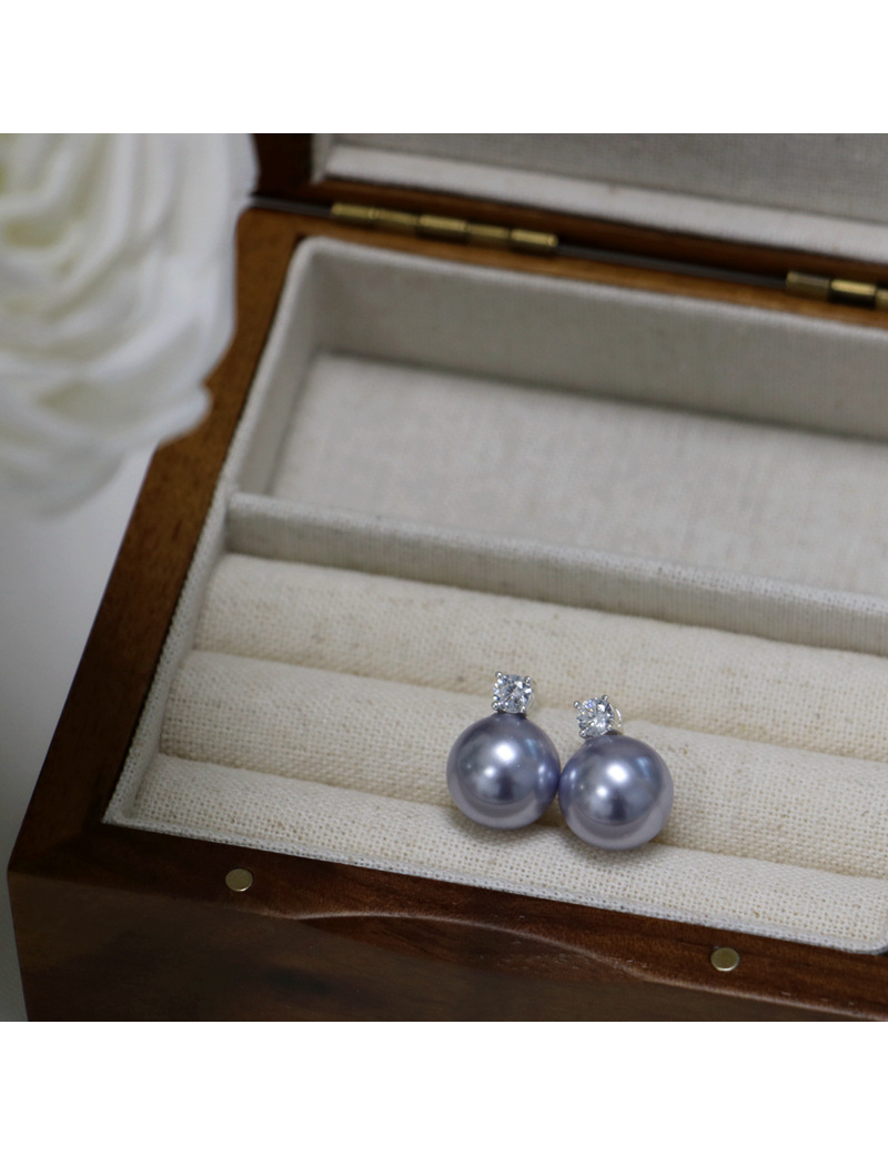 2024 Little Sweet Potato, Australian White, True Hemp, Lavender 5A, Zircon, Princess Diana, Shi Family Pearl 925, Pure silver Stud earrings, perfectly round pic 18
