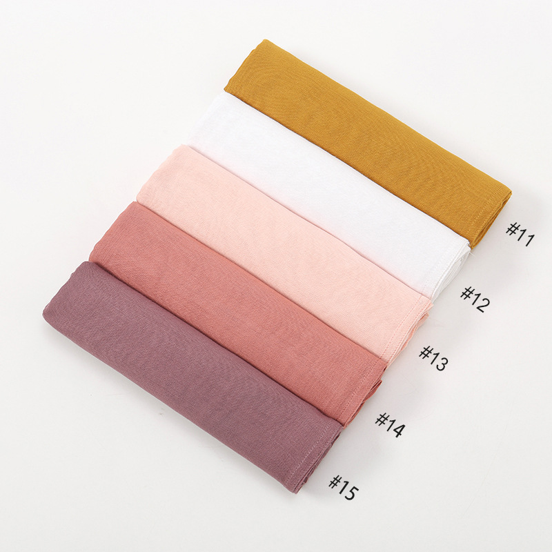 秋季新款纯色热销马来印尼人棉头巾  单色宽边薄款莫代尔透气围巾详情3