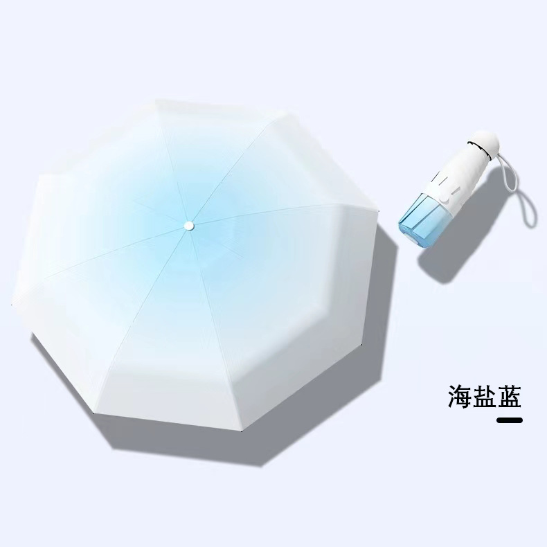 工厂新款五折伞渐变系胶囊伞太阳伞遮阳伞防紫外线小巧便携防晒伞详情31