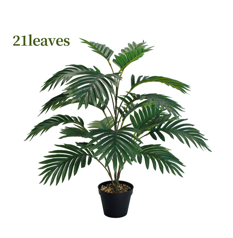 Cross-border artificial green plants, Chrysalidocarpus lutescens, palm leaf potted plants, indoor and outdoor home decoration, iron leaf artificial tree bonsai pic 24
