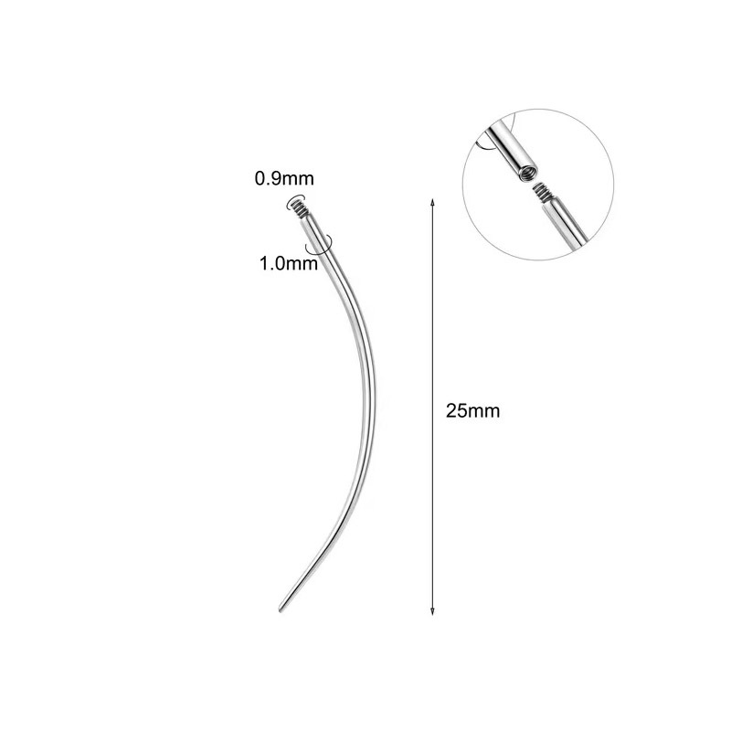 穿孔辅助引导针纹身螺纹杆肚脐钉接引针唇钉换钉引导针批发现详情8