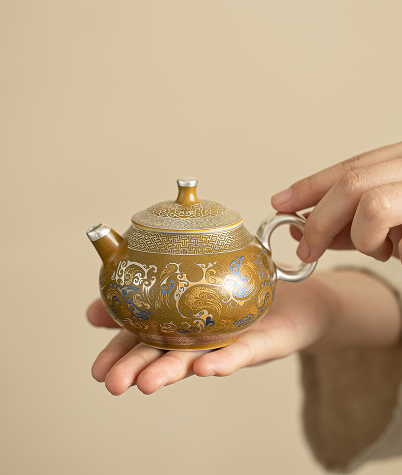 龙腾四海陶瓷鎏银功夫茶具套装一壶三杯送长辈父亲领导老师伴手礼详情14