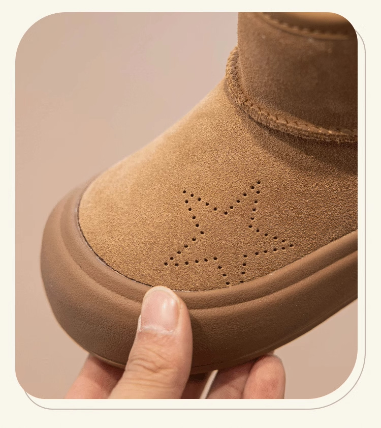 韩版女童鞋雪地靴2024新款冬季儿童棉鞋防滑加绒大童靴子皮毛一体详情3