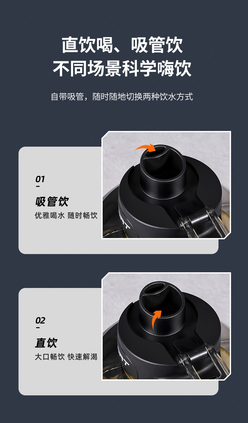 大容量水杯吨吨桶健身运动水壶便携防摔耐高温吸管塑料杯太空杯详情10