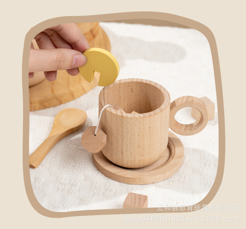 Inicio niños cocina de madera ollas de leche cocina tetera té de la tarde comida occidental postres pan catéchum-food set pic 48