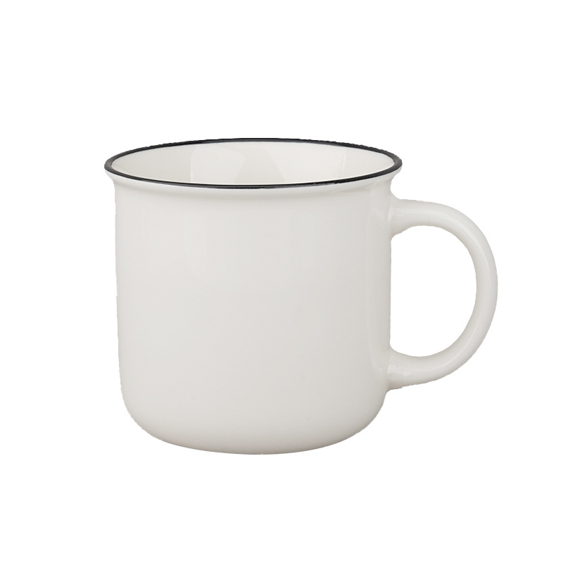 Fuente fábrica de alto nivel de apariencia retro imitación esmalte tazas de cerámica tazas publicitarias personalizadas tazas de café acompañantes tazas de regalo de mano pic 8