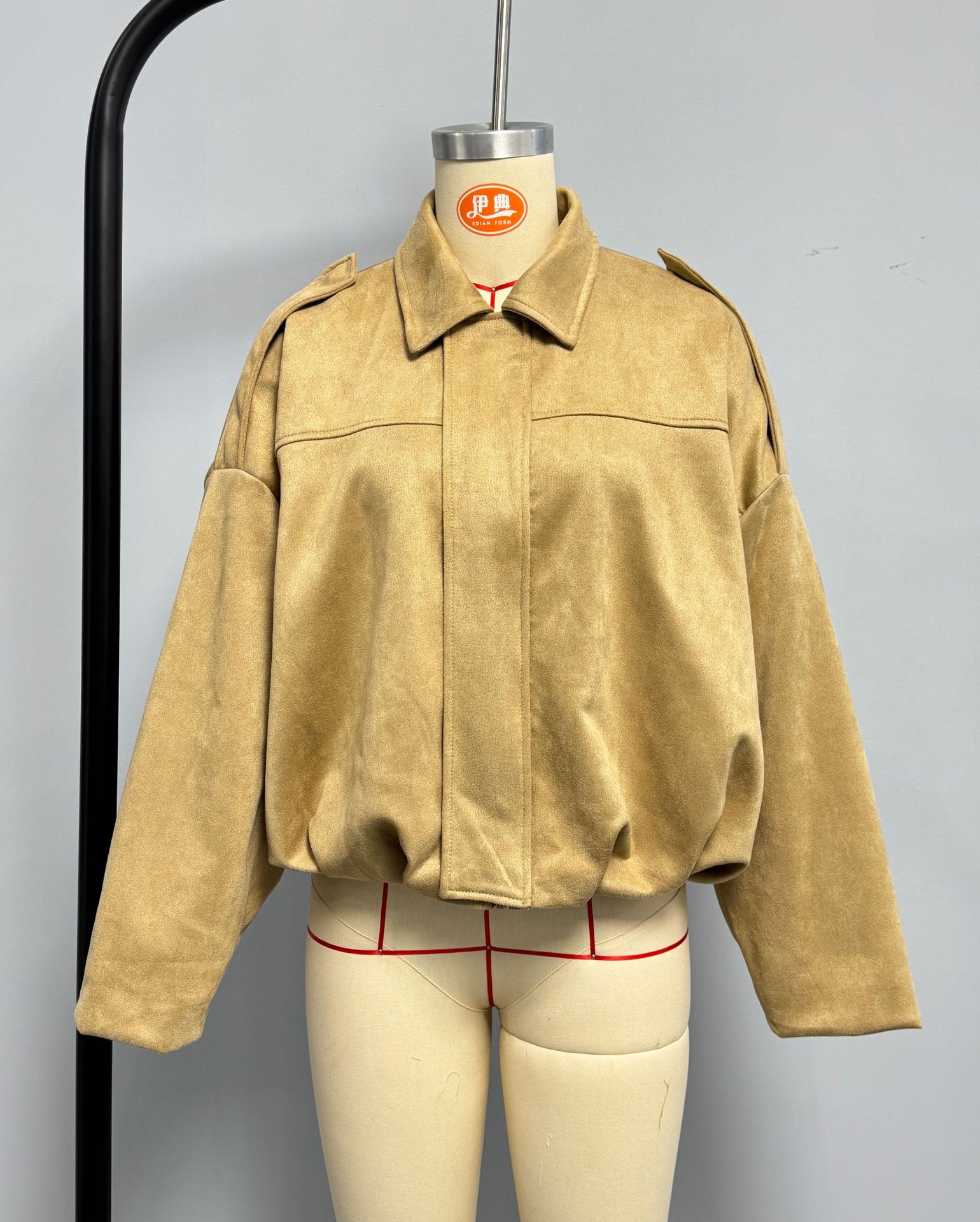 速卖通跨境批发欧美女装2025时尚飞行员夹克蝙蝠袖拉链休闲上衣详情10