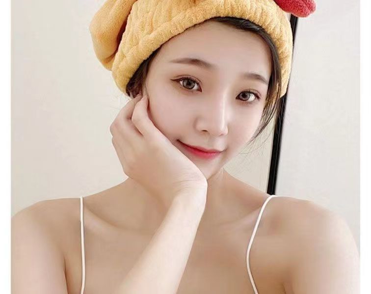 Bow dry hair cap for women, quick drying, strong water absorption, no hair shedding, high appearance level for students, dry hair towel for washing hair, no blow-off shower cap pic 10