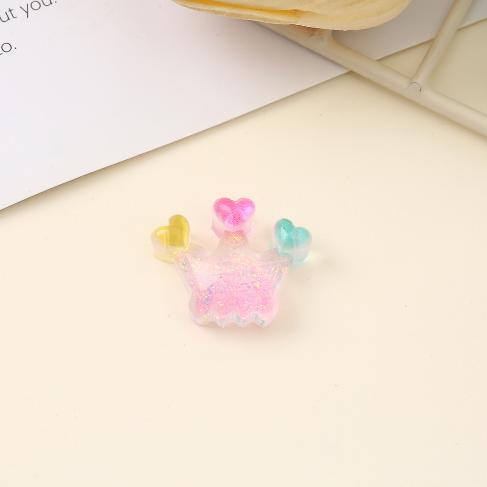 Epoxy resin AB glue ice transparent gradient color strawberry heart jewelry accessories, DIY phone cases, patch shoes, flower hair rope accessories in stock wholesale pic 8