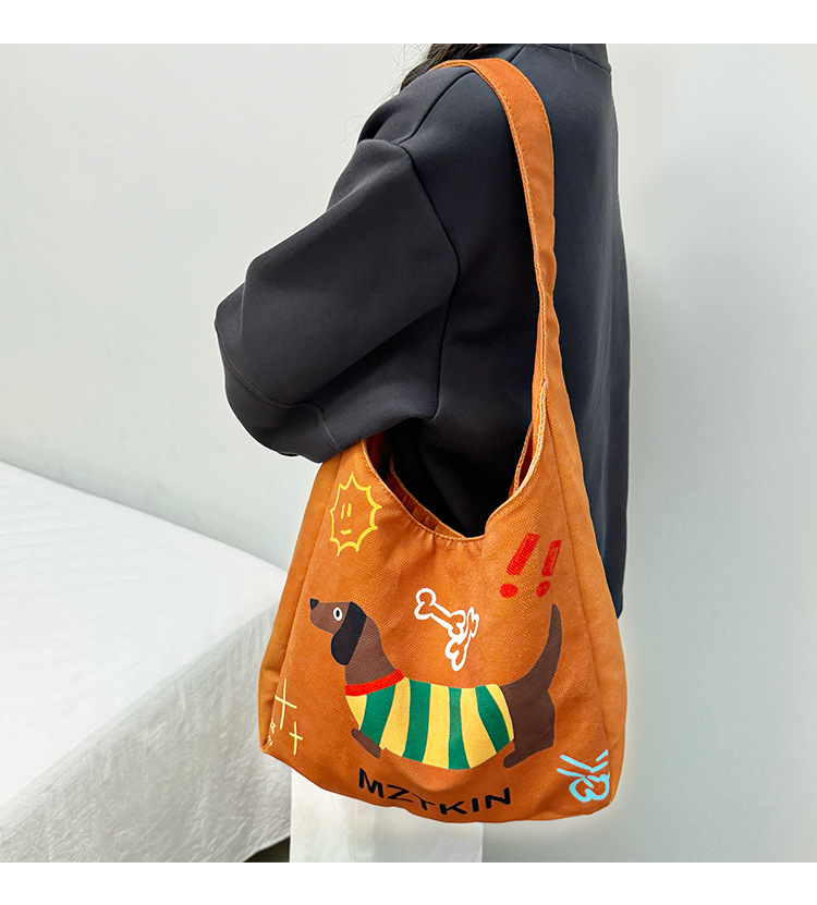 Lona dachshund bolsa de mano bolsa de tote de gran capacidad bolsa de cuchara crossbody portátil bolsa de hombro de un campus pic 9